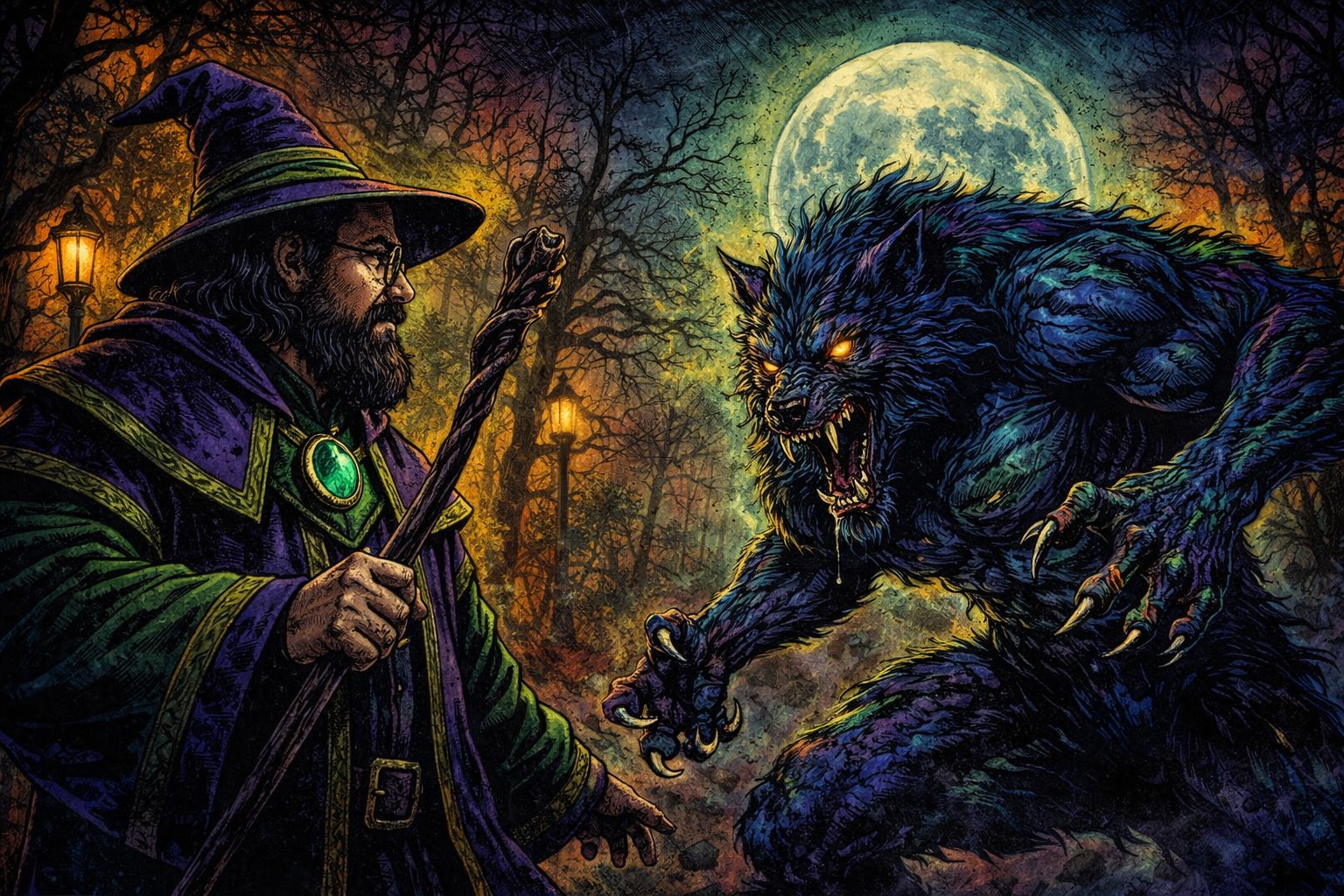 Example output for World of Darkness Colored Comic style